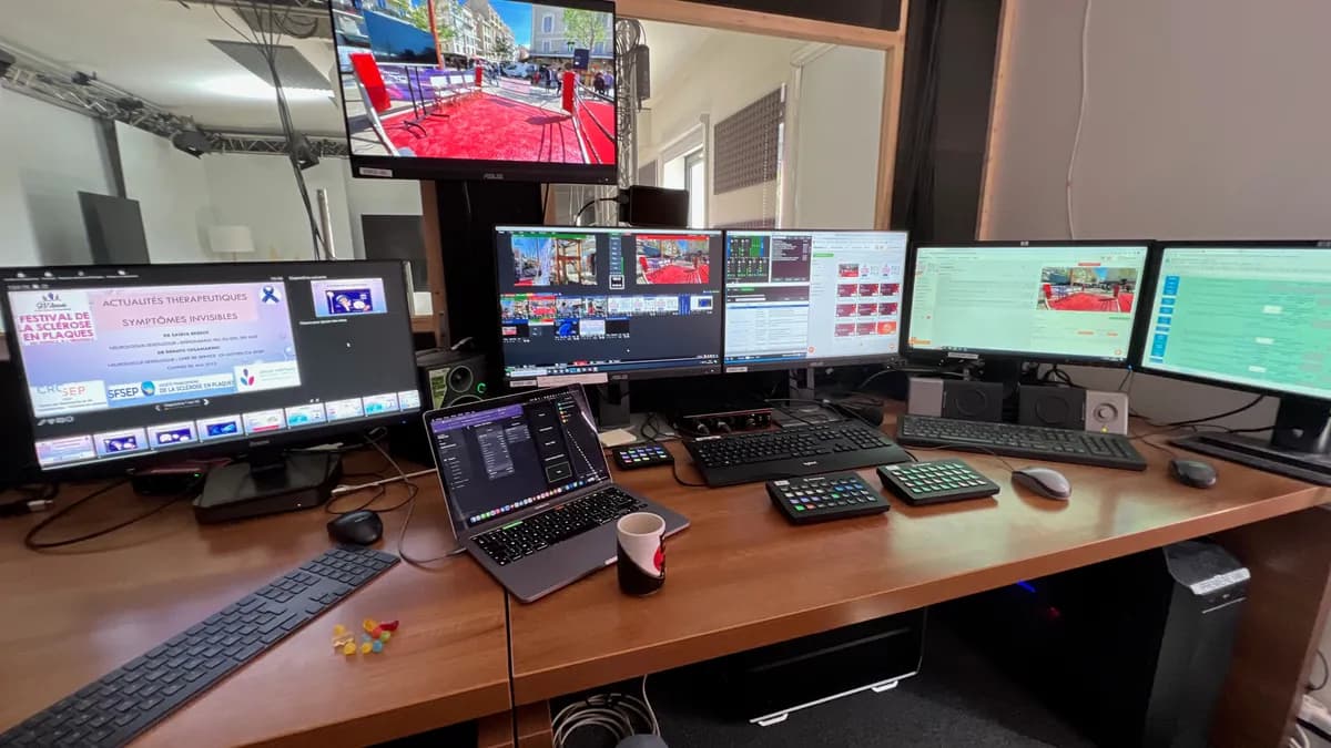 Régie déportée Webcastor avec multi-écrans et logiciels de réalisation à distance en direct
